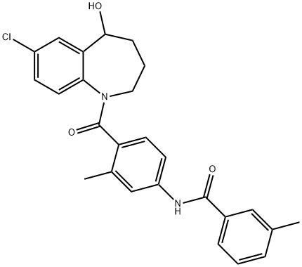 Benzamide, N-[4-[(7-chloro-2,3,4,5-tetrahydro-5-hydroxy-1H-1-benzazepin-1-yl)carbonyl]-3-methylphenyl]-3-methyl- 结构式