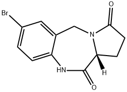 1H-Pyrrolo[2,1-c][1,4]benzodiazepine-3,11(2H,11aH)-dione, 7-bromo-5,10-dihydro-, (11aR)- 结构式