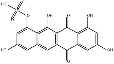 5,12-Naphthacenedione, 1,3,8,11-tetrahydroxy-10-(sulfooxy)- 结构式