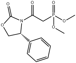 (R)-Dimethyl [2-oxo-2-(2-oxo-4-phenyloxazolidin-3-yl)ethyl]phosphonate 结构式