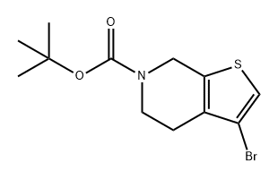 3-溴-4,7-二氢噻吩并[2,3-C]吡啶-6(5H)-羧酸叔丁酯 结构式