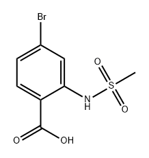 4-溴-2-(甲基磺酰胺)苯甲酸 结构式