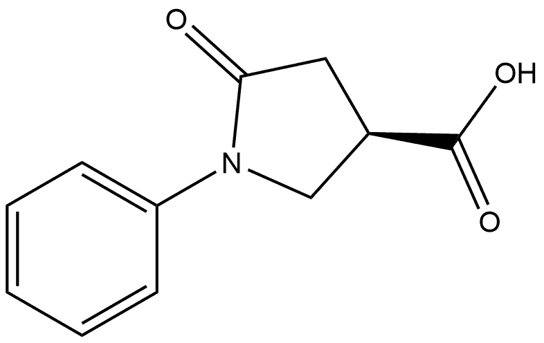 3-Pyrrolidinecarboxylic acid, 5-oxo-1-phenyl-, (R)- 结构式