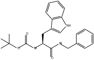 Carbamic acid, N-[(1S)-1-(1H-indol-3-ylmethyl)-2-oxo-2-[(phenylmethyl)amino]ethyl]-, 1,1-dimethylethyl ester 结构式