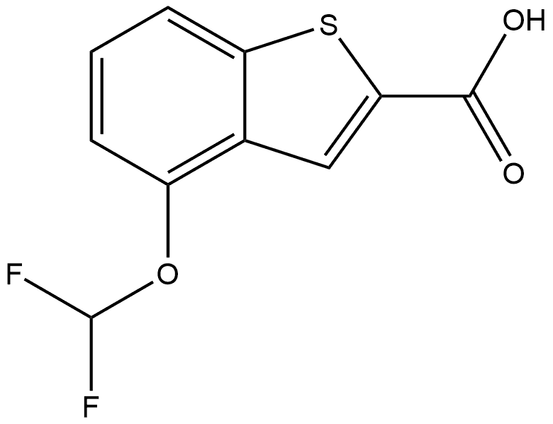 4-(二氟甲氧基)苯并噻吩-2-甲酸 结构式