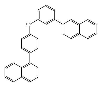 N-(4-(萘-1-基)苯基)-3-(萘-2-基)苯胺 结构式