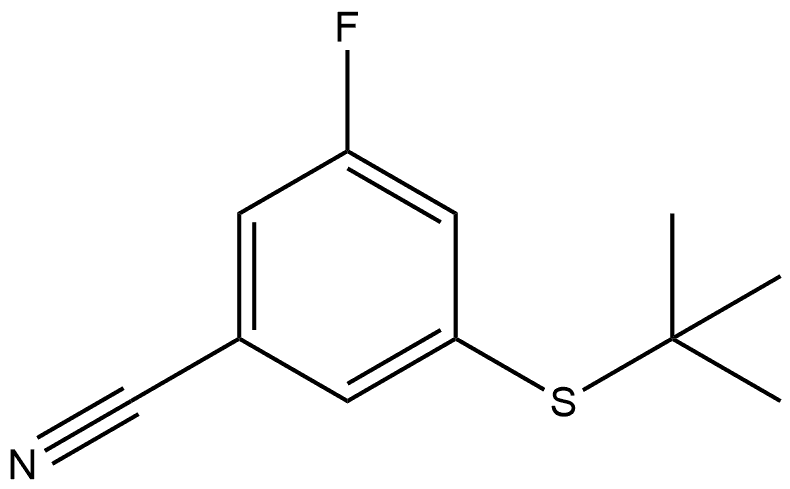 3-[(1,1-Dimethylethyl)thio]-5-fluorobenzonitrile 结构式