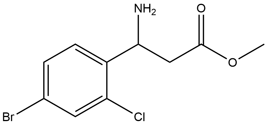 Benzenepropanoic acid, β-amino-4-bromo-2-chloro-, methyl ester 结构式