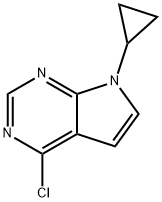 7H-Pyrrolo[2,3-d]pyrimidine, 4-chloro-7-cyclopropyl- 结构式