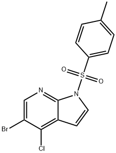 5-溴-4-氯-1-甲苯磺酰基-1H-吡咯并[2,3-B]吡啶 结构式