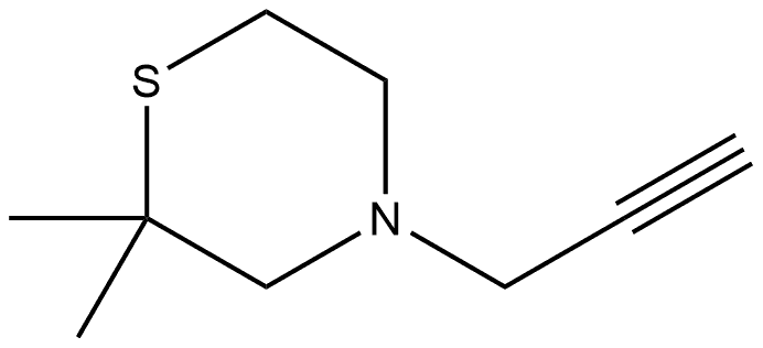 2,2-二甲基-4-(丙-2-炔-1-基)硫代吗啉 结构式