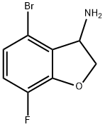 4-Bromo-7-fluoro-2,3-dihydrobenzofuran-3-amine 结构式