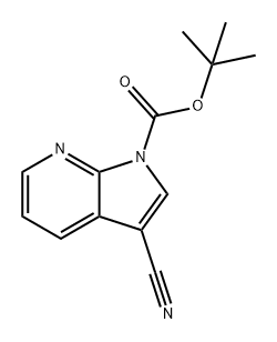 3-氰基-1H-吡咯并[2,3-B]吡啶-1-羧酸叔丁酯 结构式