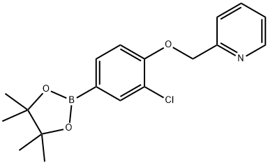 2-((2-Chloro-4-(4,4,5,5-tetramethyl-1,3,2-dioxaborolan-2-yl)phenoxy)methyl)pyridine 结构式