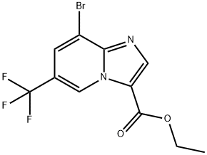 Imidazo[1,2-a]pyridine-3-carboxylic acid, 8-bromo-6-(trifluoromethyl)-, ethyl ester 结构式