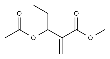 Pentanoic acid, 3-(acetyloxy)-2-methylene-, methyl ester 结构式