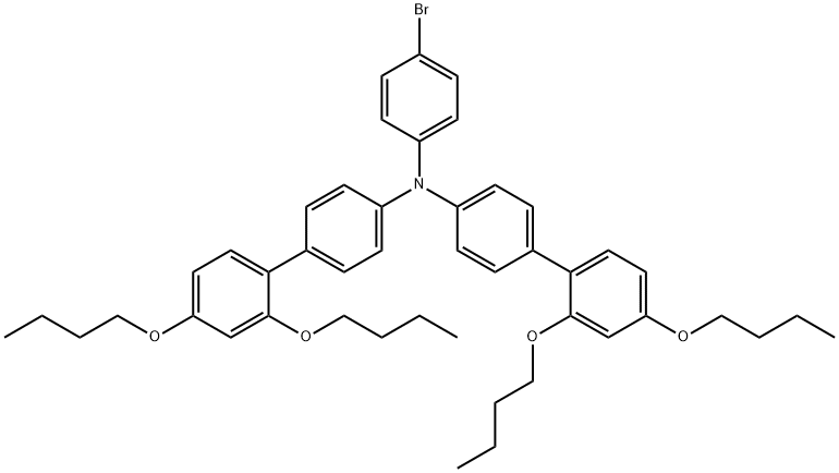 N-(4-溴苯基)-2',4'-二丁氧基-N-(2',4'-二丁氧基-[1,1'-联苯]-4-基)-[1,1'-联苯]-4-胺 结构式