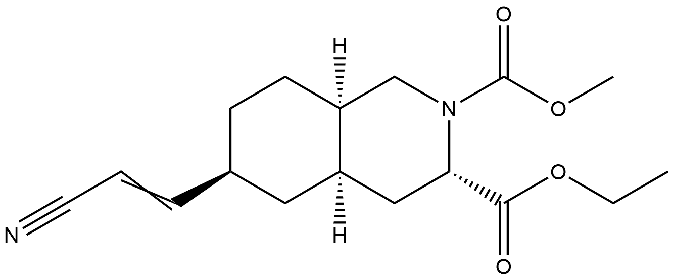2,3(1H)-Isoquinolinedicarboxylic acid, 6-(2-cyanoethenyl)octahydro-, 3-ethyl 2-methyl ester, [3S-(3α,4aα,6β,8aα)]- (9CI) 结构式