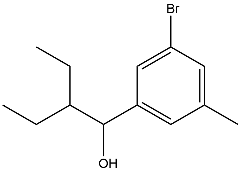 3-Bromo-α-(1-ethylpropyl)-5-methylbenzenemethanol 结构式