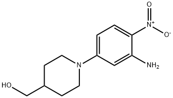 [1-(3-Amino-4-nitrophenyl)piperidin-4-yl]methanol 结构式
