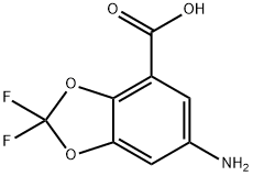 6-氨基-2,2-二氟苯并[D][1,3]二氧杂环戊烯-4-羧酸 结构式