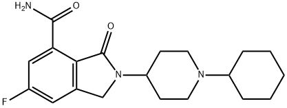 2-(1-环己基-4-哌啶基)-6-氟-2,3-二氢-3-氧代-1H-异吲哚-4-甲酰胺 结构式