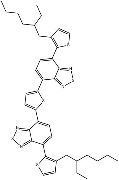 2,1,3-Benzothiadiazole, 4,4'-(2,5-thiophenediyl)bis[7-[3-(2-ethylhexyl)-2-thienyl]- 结构式