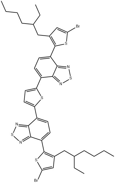 2,5-BIS(7-(5-BROMO-3-(2-ETHYLHEXYL)THIOPHEN-2-YL)BENZO[C][1,2,5]THIADIAZOL-4-YL)THIOPHENE 结构式