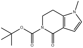 5H-Pyrrolo[3,2-c]pyridine-5-carboxylic acid, 1,4,6,7-tetrahydro-1-methyl-4-oxo-, 1,1-dimethylethyl ester 结构式