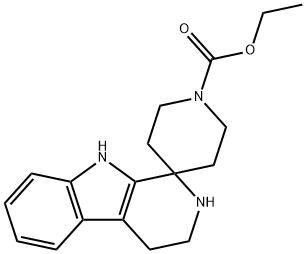 Spiro[piperidine-4,1'-[1H]pyrido[3,4-b]indole]-1-carboxylic acid, 2',3',4',9'-tetrahydro-, ethyl ester 结构式
