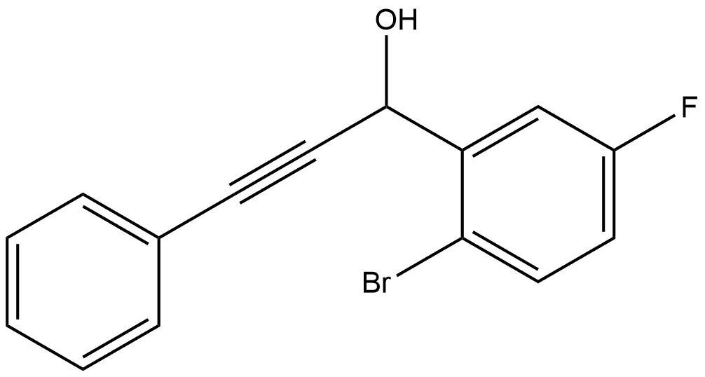 2-Bromo-5-fluoro-α-(2-phenylethynyl)benzenemethanol 结构式