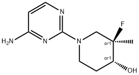 反式-1-(4-氨基-2-嘧啶基)-3-氟-3-甲基哌啶-4-醇 结构式