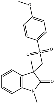 3-(((4-甲氧基苯基)磺酰基)甲基)-1,3-二甲基吲哚啉-2-酮 结构式