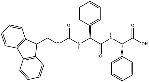 Glycine, (2S)-N-[(9H-fluoren-9-ylmethoxy)carbonyl]-2-phenylglycyl-2-phenyl-, (2S)- 结构式