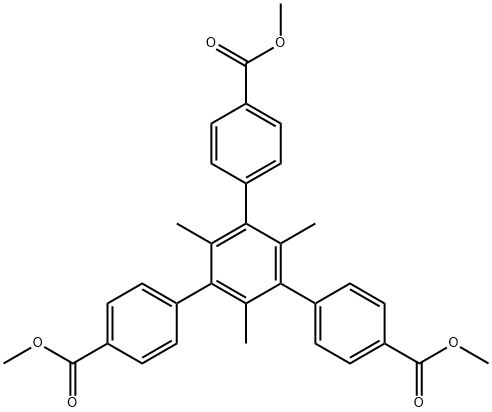 DIMETHYL 5'-(4-(METHOXYCARBONYL)PHENYL)-2',4',6'-TRIMETHYL-[1,1':3',1''-TERPHENYL]-4,4''-DICARBOXYLATE 结构式