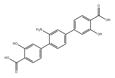 2'-氨基-3,3''-二羟基-[1,1':4',1''-三联苯]-4,4''-二羧酸 结构式