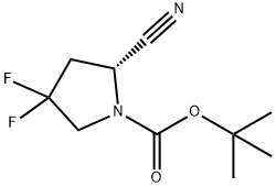 (2R)-N-BOC-4,4-二氟-2-氰基吡咯烷 结构式