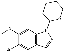 5-溴-6-甲氧基-1-(四氢-2H-吡喃-2-基)-1H-吲唑 结构式