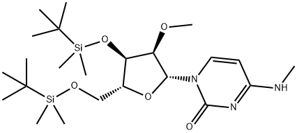 1-((2R,3R,4R,5R)-4-((叔丁基二甲基硅烷基)氧基)-5-(((叔丁基二甲基硅烷基)氧基)甲基)-3-甲氧基四氢呋喃-2-基)-4-(甲氨基)嘧啶-2(1H)-酮 结构式