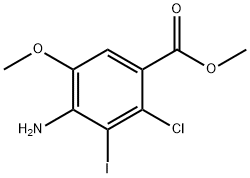 4-氨基-2-氯-3-碘-5-甲氧基苯甲酸甲酯 结构式
