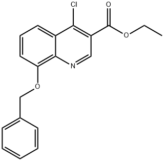 3-Quinolinecarboxylic acid, 4-chloro-8-(phenylmethoxy)-, ethyl ester 结构式