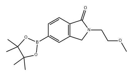 2-(2-甲氧基乙基)-5-(4,4,5,5-四甲基-1,3,2-二氧硼杂环戊烷-2-基)异吲哚啉-1-酮 结构式