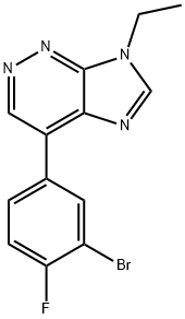 6-(3-溴-4-氟苯基)-9-乙基-9H-咪唑并[4,5-C]哒嗪 结构式