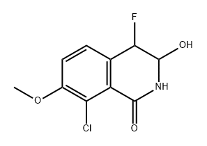 8-氯-4-氟-3-羟基-7-甲氧基-3,4-二氢异喹啉-1(2H)-酮 结构式