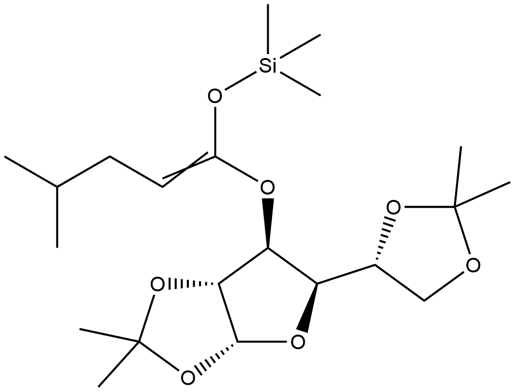 1,2:5,6-Bis-O-(1-methylethylidene)-3-O-[4-methyl-1-[(trimethylsilyl)oxy]-1-penten-1-yl]-α-D-glucofuranose 结构式