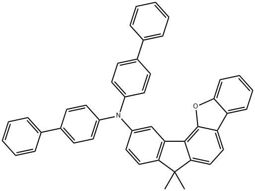 N,N-二([1,1'-联苯]-4-基)-7,7-二甲基-7H-芴[4,3-B]苯并呋喃-10-胺 结构式