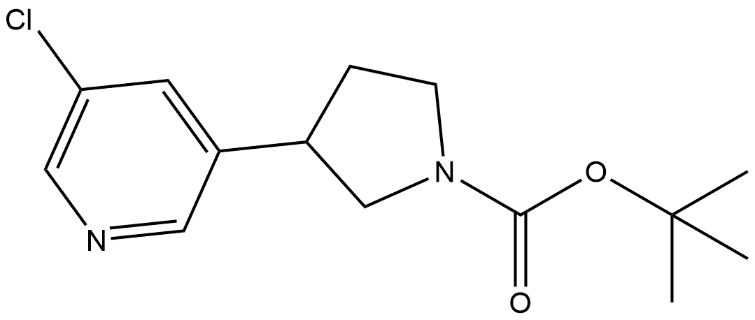 3-(1-BOC-3-吡咯烷基)-5-氯吡啶 结构式