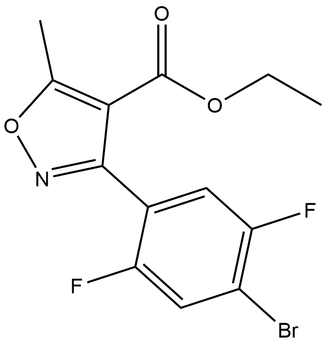 3-(4-溴-2,5-二氟苯基)-5-甲基异噁唑-4-甲酸乙酯 结构式