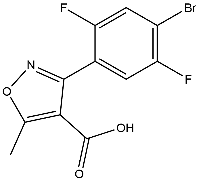 3-(4-溴-2,5-二氟苯基)-5-甲基异噁唑-4-甲酸 结构式