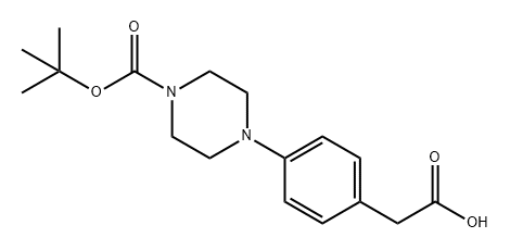 4-[4-(羧甲基)苯基]-1-(1,1-二甲基乙基)1-哌嗪羧酸酯 结构式